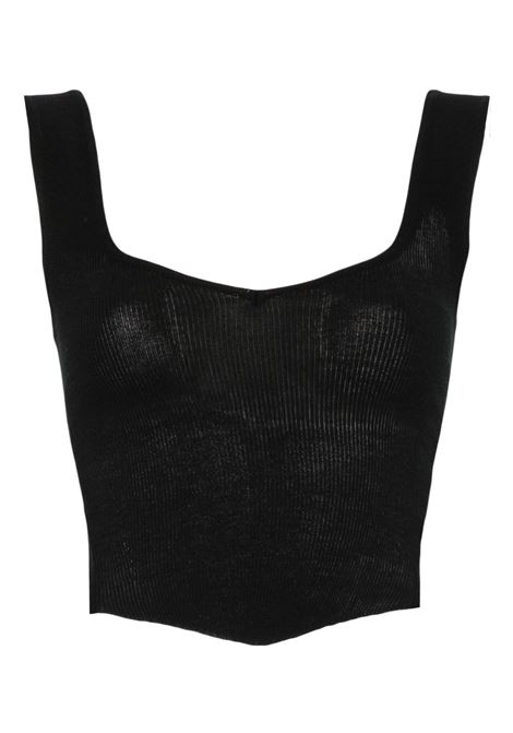 Black Orb-embroidered ribbed top Vivienne Westwood - women VIVIENNE WESTWOOD | 18030061Y003FN401